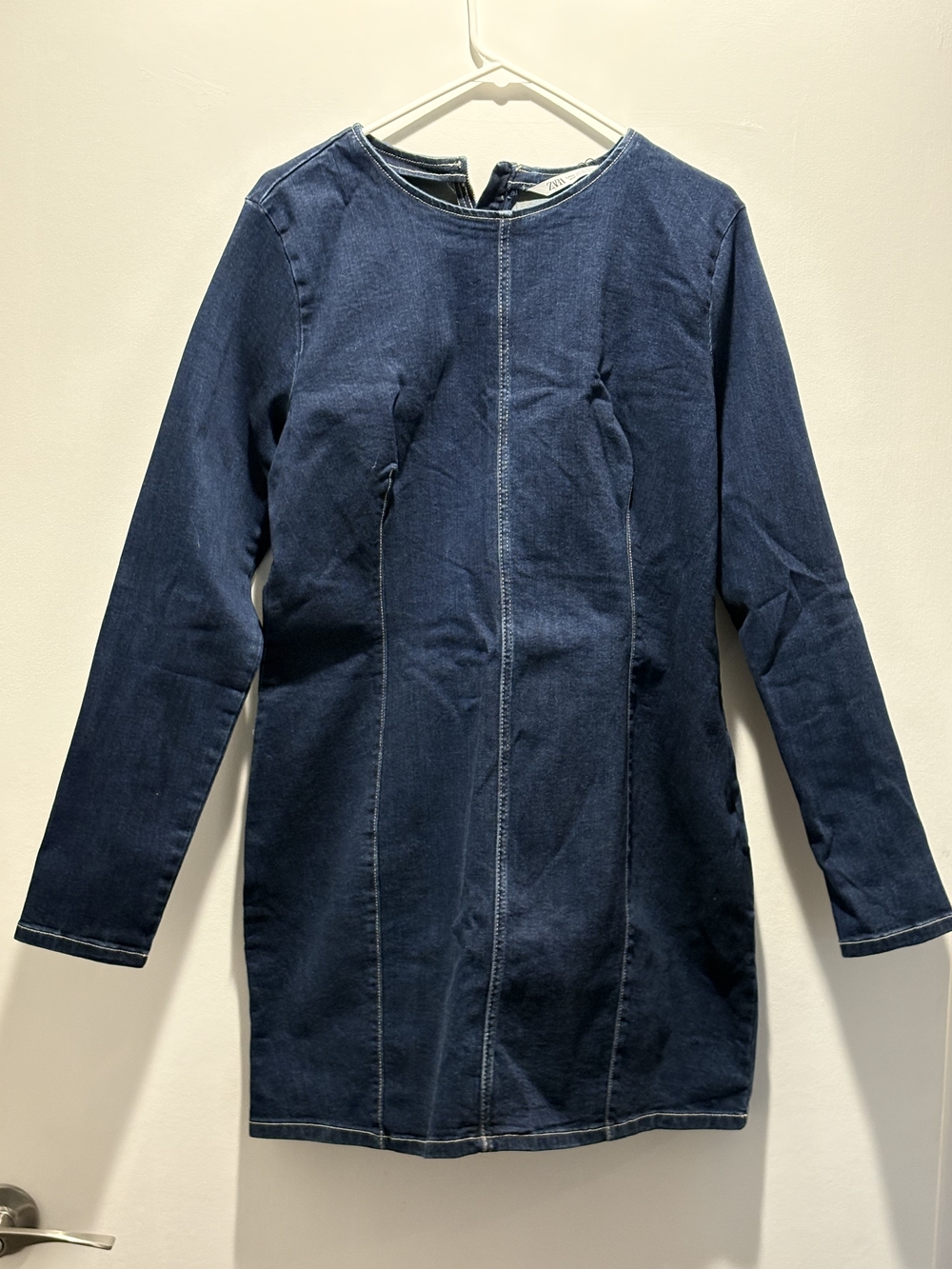 Zara Dark Blue Denim Tunic Dress